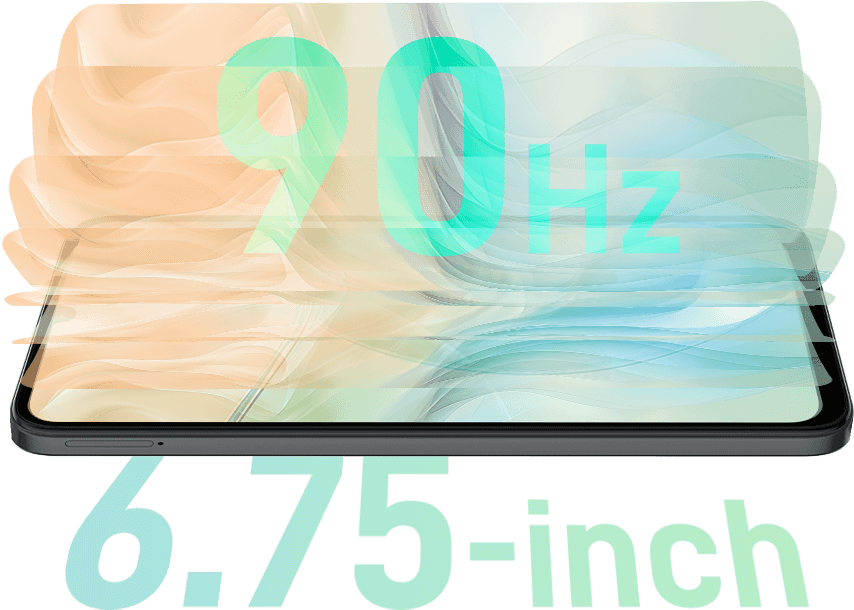 6.75-inch 90Hz Large Display
